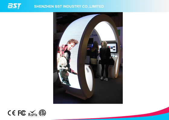 Animation Show P5 Flexible Led Curtain Display / Led Curved Screen , High Definition