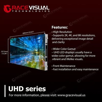 صفحه نمایش LED داخلی سری UHD P1.25 | کابینت با اندازه 600x337.5 میلی‌متر | نرخ تازه‌سازی 3840 هرتز | سرویس کاملاً جلویی | موجودی در ایالات متحده آمریکا