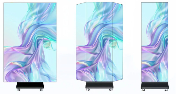 صفحه نمایش پوستر LED داخلی تاشو، یکپارچه و درخشان است و برای نمایشگاه‌های خرده‌فروشی لوکس و مهمان‌نوازی ایده‌آل است.