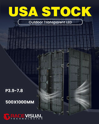 LED شفاف در فضای باز 3.9-7.8mm پیکسل پیچ 500x1000mm کابینت 7680hz refresh rate 5000nits روشنایی مناسب برای همه نوع رویدادهای صحنه در فضای باز