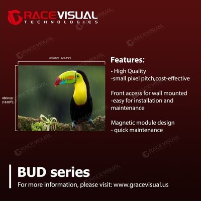 صفحه نمایش داخلی 640mm X 480mm دیواری نصب شده P1.25/1.538/1.86/2.5mm Pixel Pitch