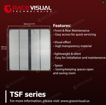 صفحه نمایش شفاف LED پیشرفته سری TSF برای نمایش محتوای با وضوح بالا