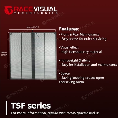 سری TSF ️ نوآورانه P3.9 ️ 7.8 صفحه نمایش شفاف LED 3840Hz Refresh Rate، پانل های 500 × 1000 میلی متری، ایده آل برای تصاویر با وضوح بالا