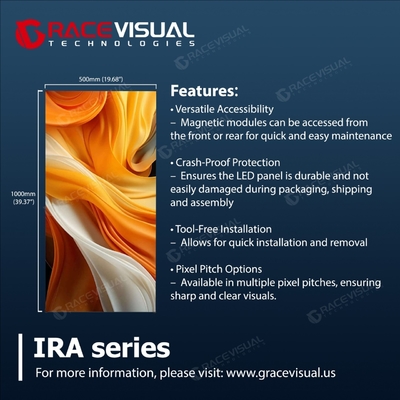 سری IRA P3.91 اجاره داخلی رنگ کامل 500x1000mm 7680Hz صفحه نمایش LED با نرخ تجدید بالا