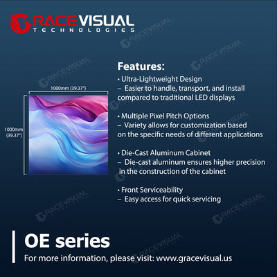OE Series Die-casting aluminium LED panel ultra-light design, روشنایی بیش از 5500nits است