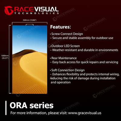سری ORA ️ 2.6mm-4.8mm Pixel Pitches، 7680Hz Refresh Rate 4500Nits صفحه نمایش LED با محافظت از آلومینیوم IP65 و 500x1000mm Creative Arc Assembly