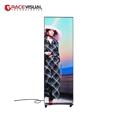 P2.5mm IPoster Indoor Led Display، براکت ایستاده، 3840Hz & WIFI کنترل و پایه چرخ